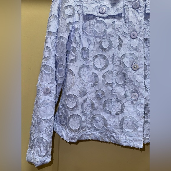 Ruby Rd. Blue Circular Pattern Lightweight Jacket size 8 - Picture 3 of 13